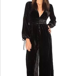 Free spirit black velvet jump suit